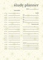 Childish stationery design in pastel colors. To-do list worksheet design template with starry background. vector