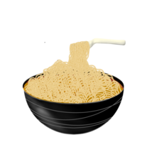 Macarrão dentro uma Preto oriental tigela png