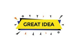 new great idea ,modern, website, click button, level, sign, speech, bubble  banner, vector