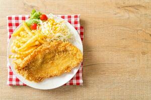 fried fish and potatoes chips photo