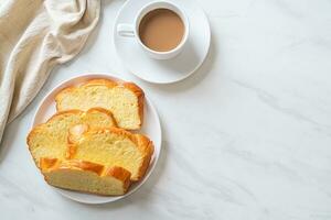 Sweet potato bread with coffee photo