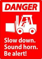 Danger Label Slow Down Sound Horn Be Alert vector