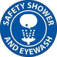 Floor Sign Safety Shower And Eyewash vector