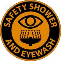 Floor Sign Safety Shower And Eyewash vector