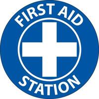Floor Sign, First Aid Station vector
