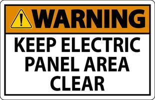 Warning Sign Keep Electric Panel Area Clear vector