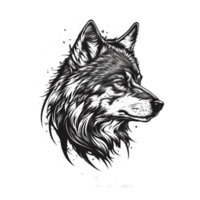 kostenlos herunterladen Wolf Maskottchen Logo png realistisch Foto, ai generativ