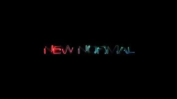 Novo normal colorida néon laser texto animação piscando falha video