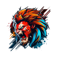 Free download lion tiger mascot logo png realistic photo, Ai Generative