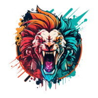 livre baixar leão tigre mascote logotipo png realista foto, ai generativo