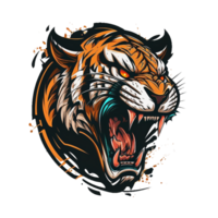 livre baixar leão tigre mascote logotipo png realista foto, ai generativo