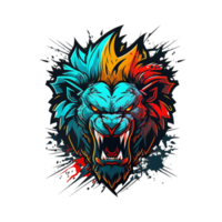 Free download lion tiger mascot logo png realistic photo, Ai Generative