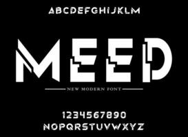 MEED, unique geometric circular display and minimalist style font vector set.