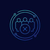 blocked users icon, linear design vector