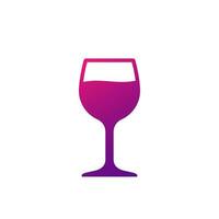 Copa de vino, vaso con vino icono vector