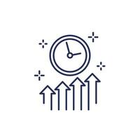 time to grow icon, line vector