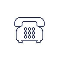 old phone line icon, telephone with buttons vector