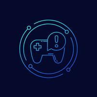 Game addiction line vector icon