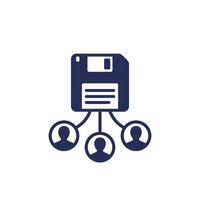 storing user data icon on white vector
