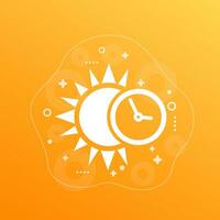 sun and time icon, vector art