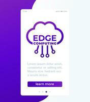 Edge computing mobile banner, vector design