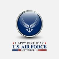 U.S. Air Force birthday is observed every year on September 18 all across United States of America. Vector illustration