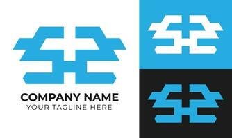 Creative abstract modern minimal h letter business logo design template Free Vector