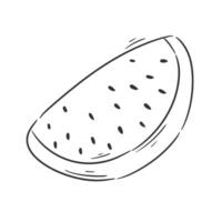 Hand drawn watermelon cartoon vector for coloring