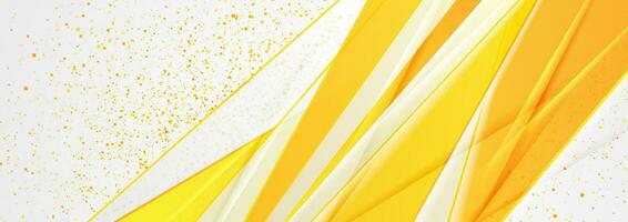 Bright yellow abstract background with glitter particles vector