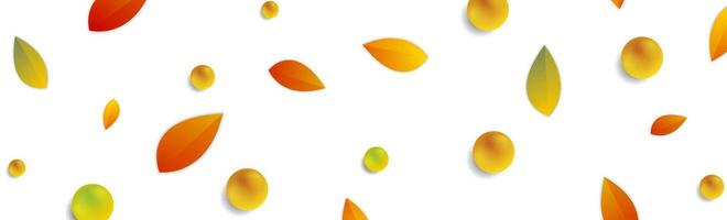 Autumn leaves and glossy beads on white background vector