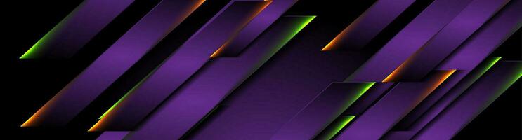 Futuristic dark violet technology background with neon lines vector