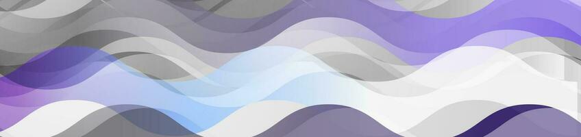 Grey violet geometric wavy stripes abstract tech banner design vector