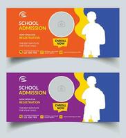 School Admission Web Banner vector