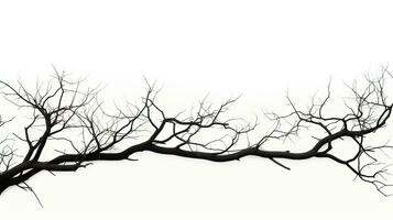 White background isolated tree branches. silhouette concept photo