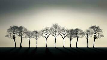 Silhouettes of tall trees photo