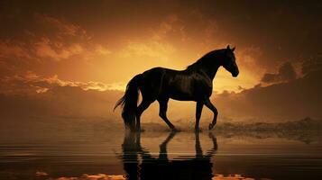 horse. silhouette concept photo