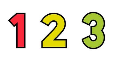 123 número icono vector. uno, dos, y Tres símbolo en plano estilo vector