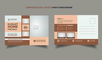 Corporate Real Estate postcard design, invitation post card for real state business marketing home sale design vector