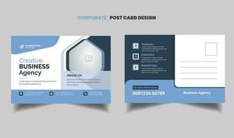 Corporate postcard design template. Corporate Business Postcard Template Design, Simple and Clean Modern Minimal Postcard Template, Business Postcard Layout vector