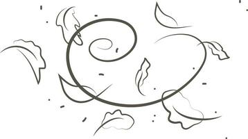 Outline drawing of a breath of wind.Wind blow  set in line style.Wave flowing illustration with hand drawn doodle cartoon style. vector