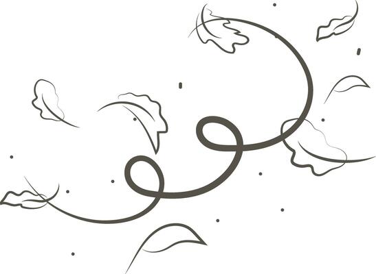 Outline drawing of a breath of wind.Wind blow  set in line style.Wave flowing illustration with hand drawn doodle cartoon style.