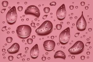 líquido rosado mojado gotas de gel o colageno derramado charcos de cosmético suero o agua. redondo limpiar muestra de tela de esencia loción o jalea para piel cuidado.belleza antecedentes con petróleo gotas. vector