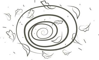 Outline drawing of a breath of wind.Wind blow  set in line style.Wave flowing illustration with hand drawn doodle cartoon style. vector