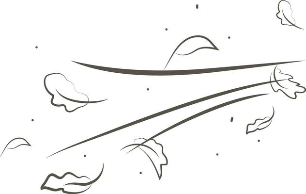 Outline drawing of a breath of wind.Wind blow  set in line style.Wave flowing illustration with hand drawn doodle cartoon style.