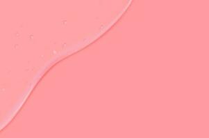 Liquid pink wet drops of gel or collagen.Spilled puddles of cosmetic serum or water. Round clean swatch of essence lotion or jelly for skin care.Beauty background with oil drops. vector