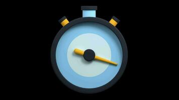 Animation of stopwatch. Stopwatch icon. Seamless and looped animation. Transparent background with alpha channel video