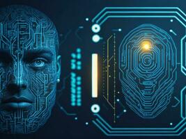 Biometrics identification and cyber security concept technology background ai generate photo