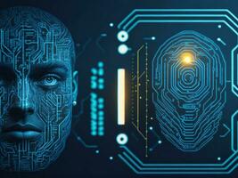 Biometrics identification and cyber security concept technology background ai generate photo