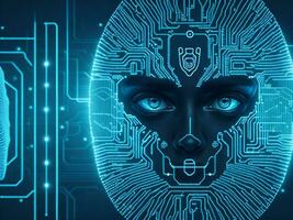 Biometrics identification and cyber security concept technology background ai generate photo