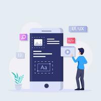 ui ux diseño, creando un solicitud diseño. vector